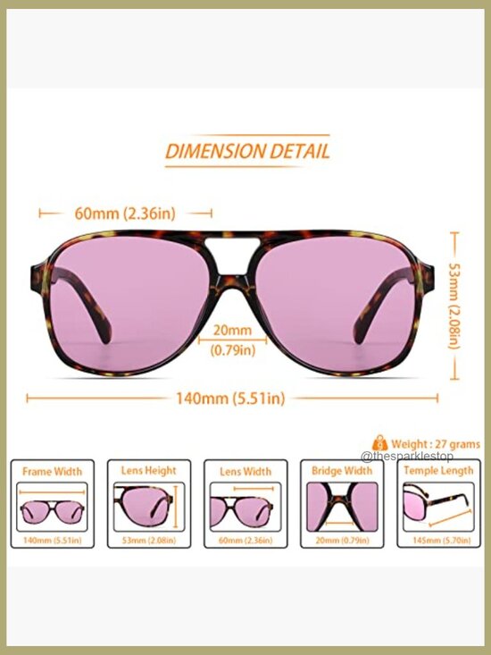 Vintage Retro Aviator Sunglasses with UV400 Protection, Unisex main image 7